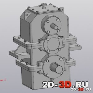 3D модель 3-х ступенчатого цилиндрического редуктора