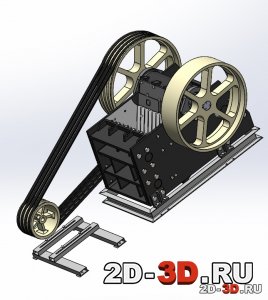 Щековая дробилка. 3D модель в SolidWorks