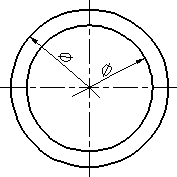 Пример нанесения диаметра окружности