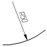 Нанесение радиуса дуги, когда не требуется указывать размеры, определяющие положение её центра