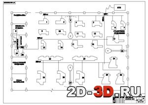 План участка токарного цеха