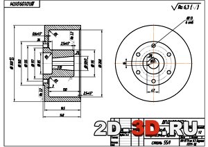 Шкив тормозной 200 чертеж