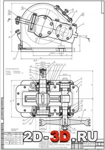 Чертеж одноступенчатого цилиндрического редуктора в автокаде