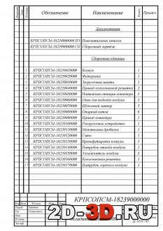 Спецификация Autocad к одному из чертежей