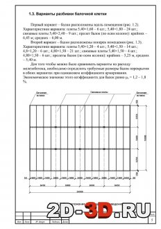 Варианты разбивки балочной клетки