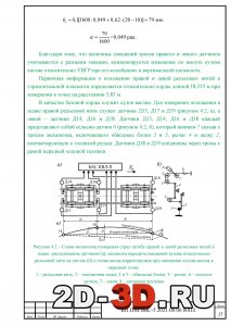 Схема механизма измерения стрел изгиба правой и левой рельсовых нитей в плане