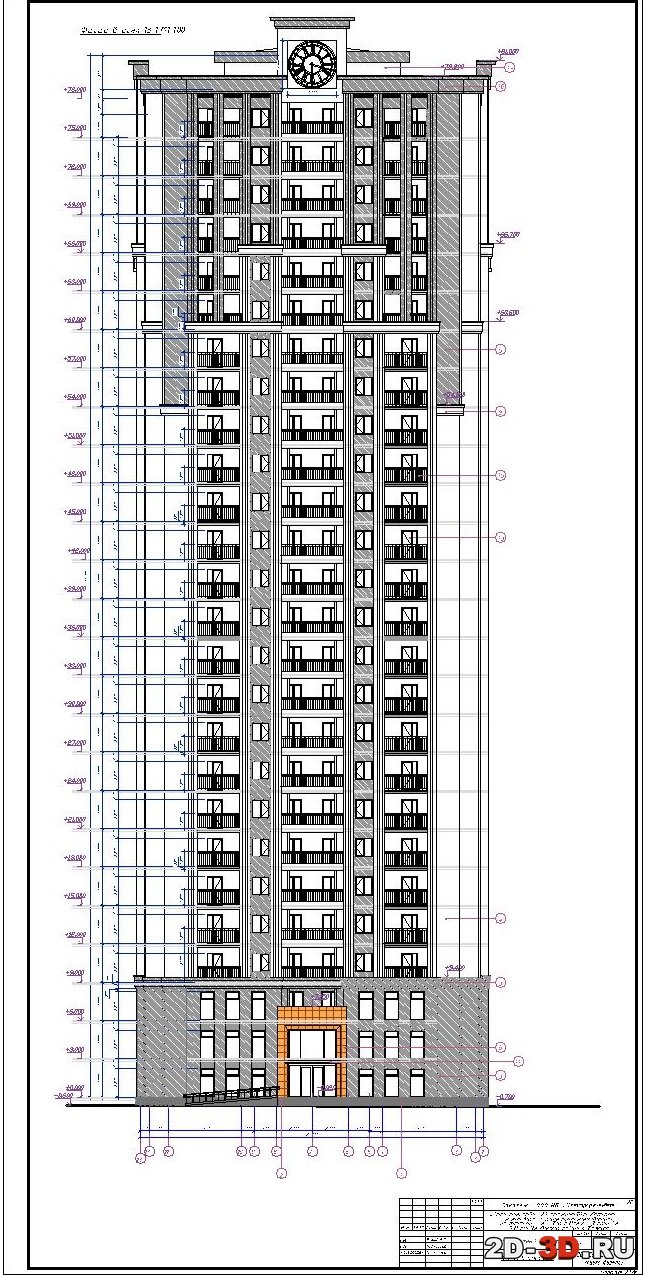 Проект 26-этажного жилого дома Рабочий проект с чертежами в формате dwg  AutoCAD