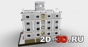 3D модель 5-ти этажного дома в AutoCAD
