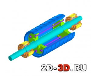 Валок винтовой 3D модель - сборка