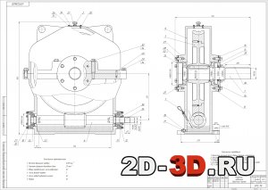 Редуктор червячный - сборочный чертеж