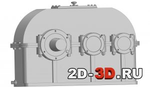 2-х ступенчатый цилиндрический редуктор 3d модель