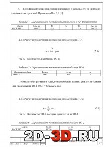 Расчет периодичности постановки автомобилей